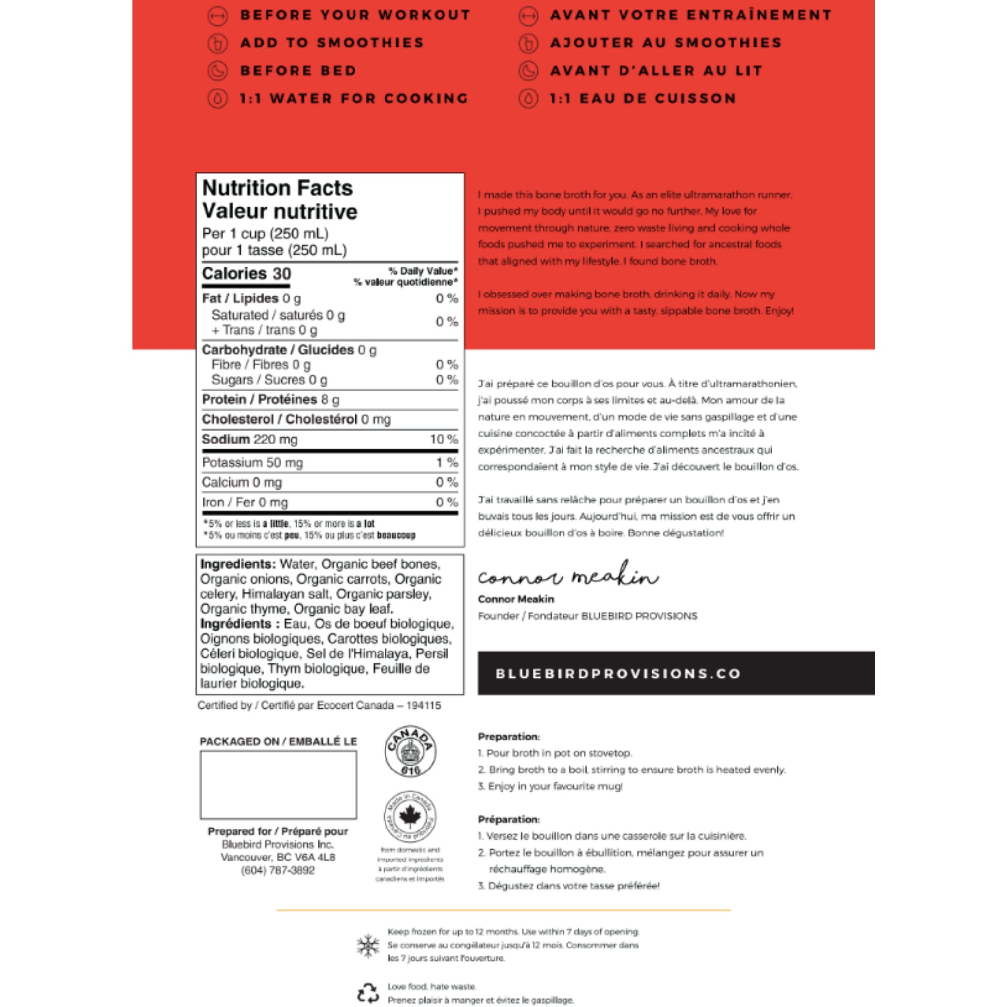 beef bone broth nutrition facts