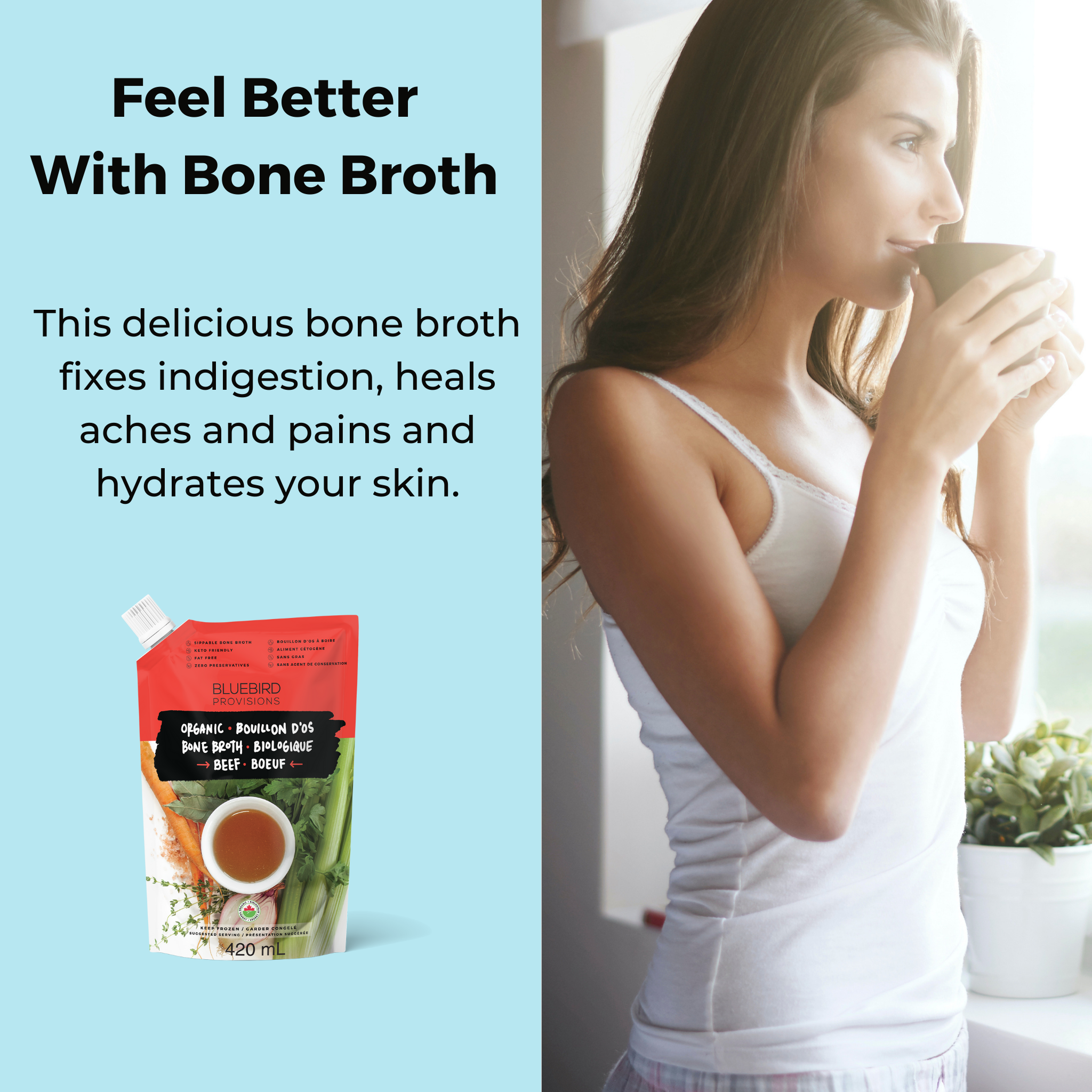 Organic beef Bone Broth, gut health, skin health, aches and pains