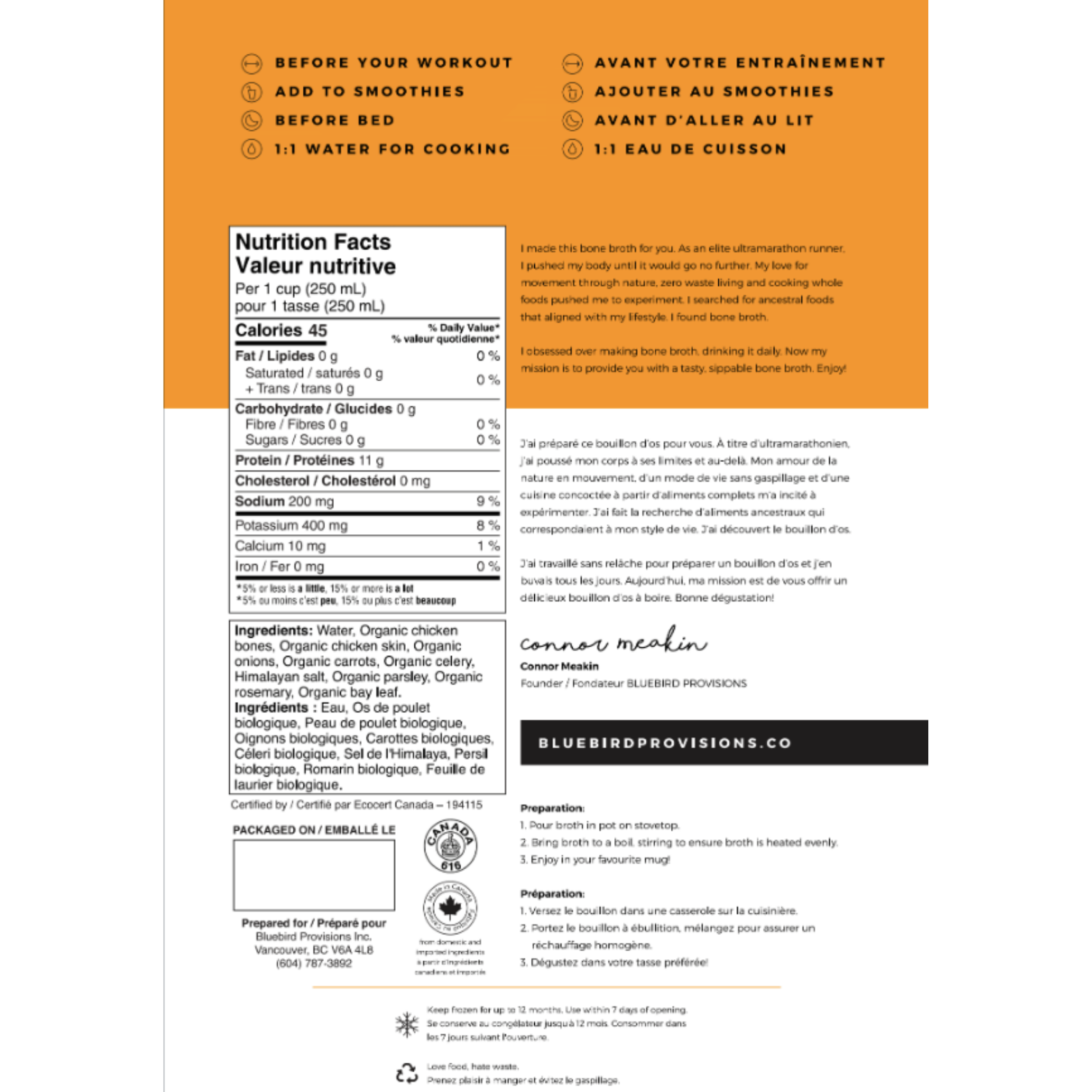 chicken bone broth nutrition facts