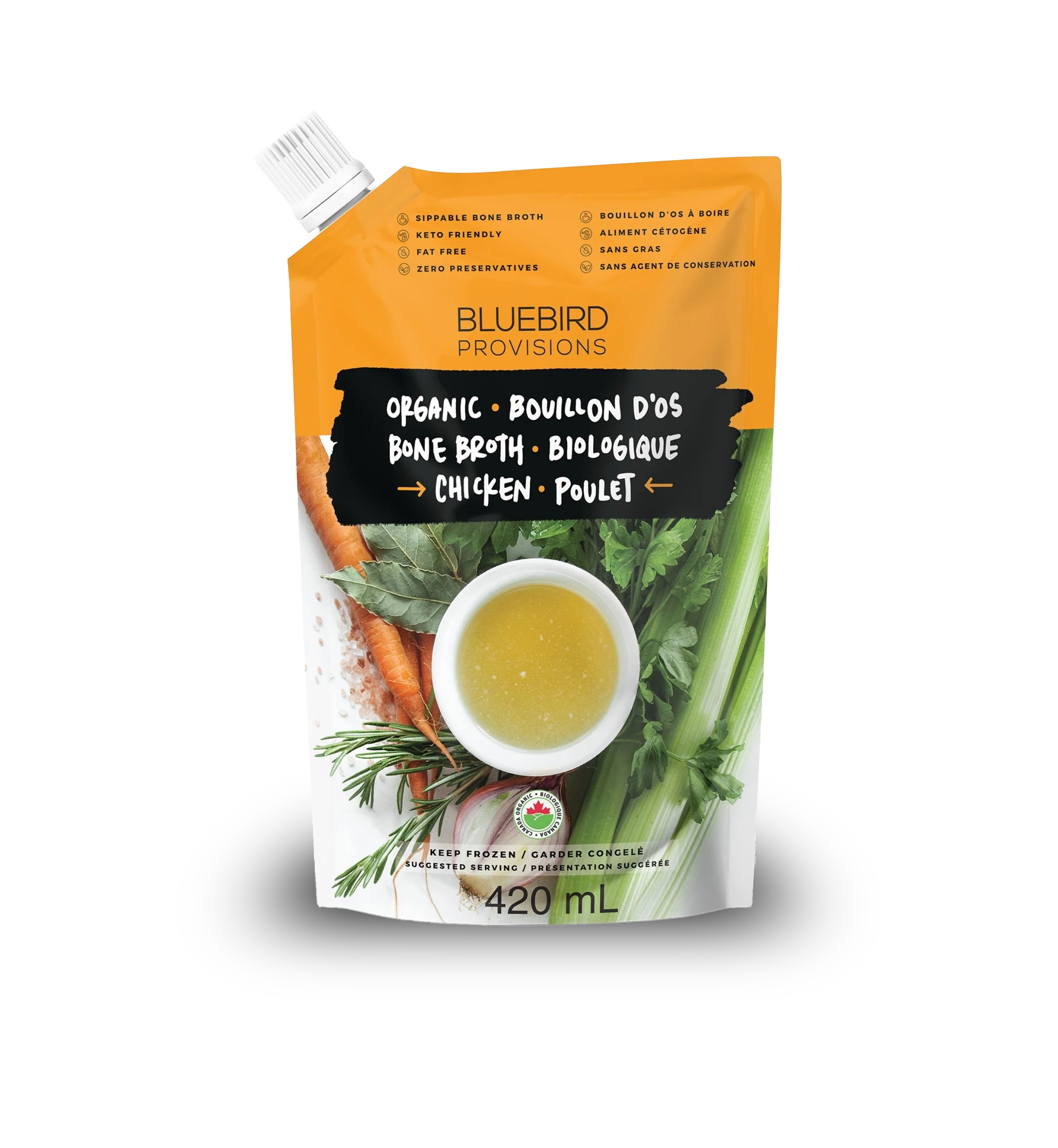 Organic Chicken Bone Broth, 420ml, Frozen