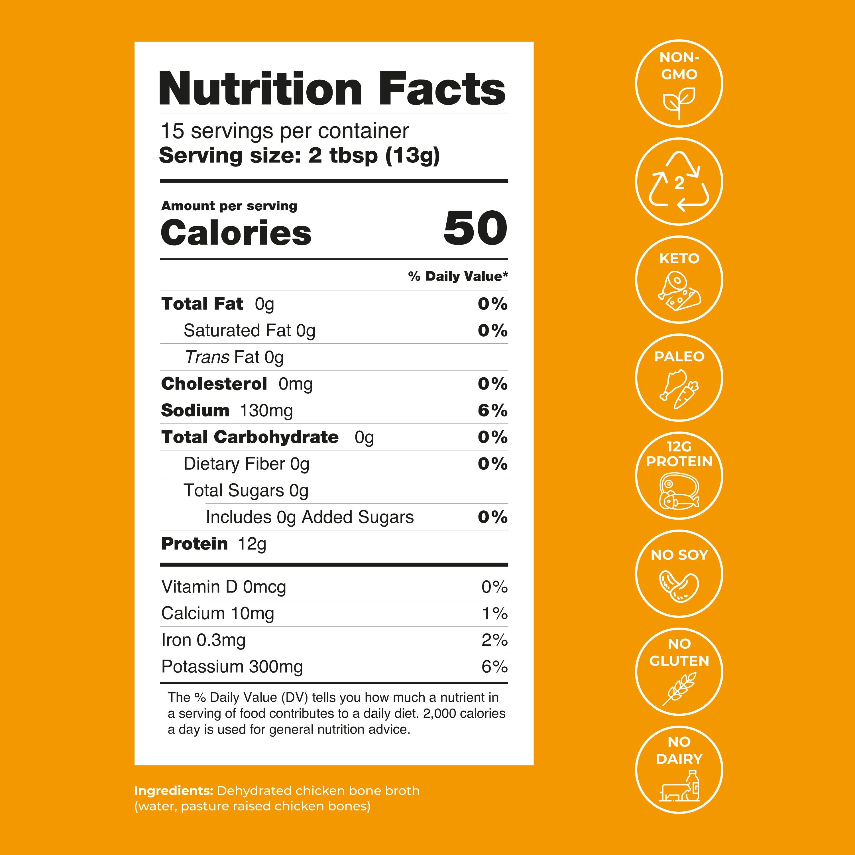 Bluebird Provisions Bone broth powder nutrition facts and ingredients