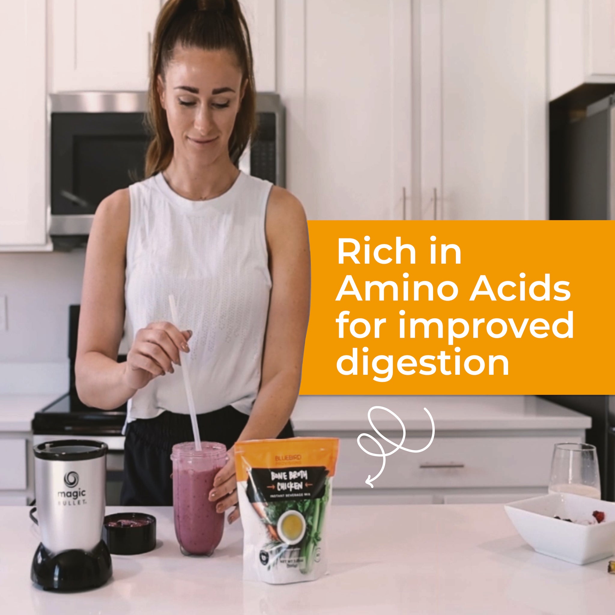 bone broth powder rich in amino acids for gut health and digestion